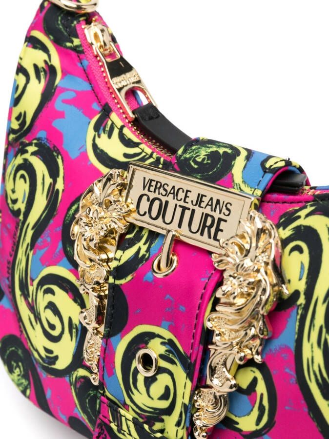 Versace Jeans Couture Logo Brush Couture schoudertas met print Roze