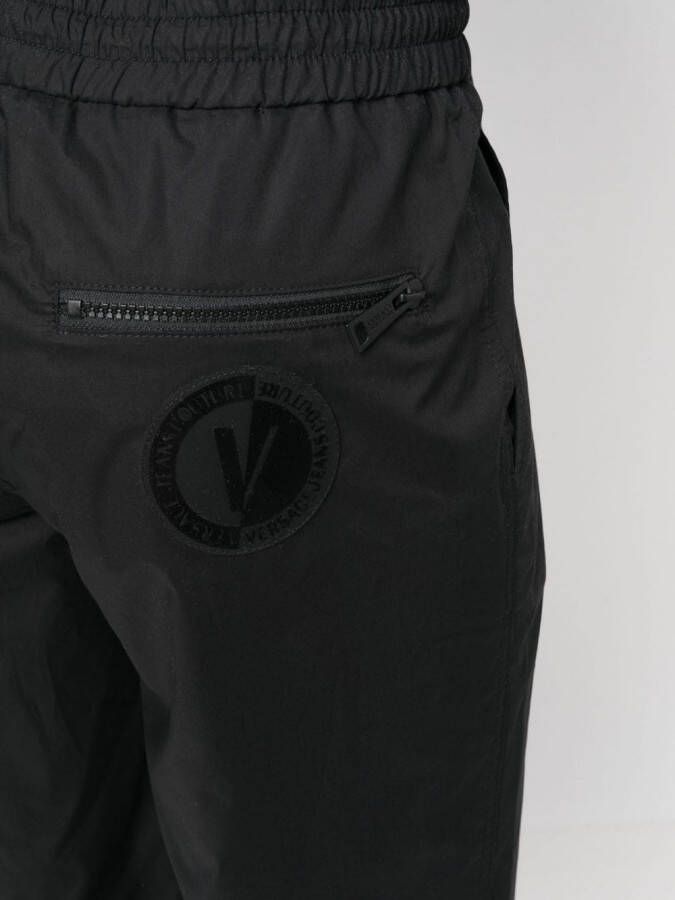Versace Jeans Couture Broek met logopatch Zwart