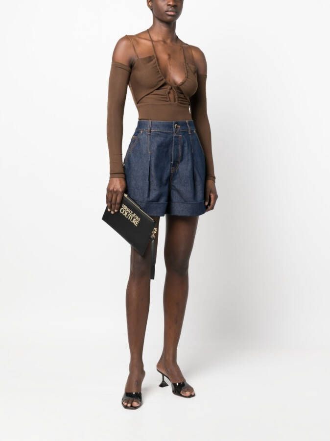 Versace Jeans Couture Clutch met logoplakkaat Zwart