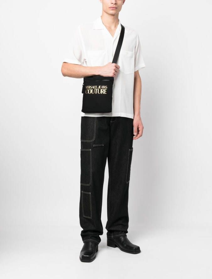 Versace Jeans Couture Messengertas met logoplakkaat Zwart