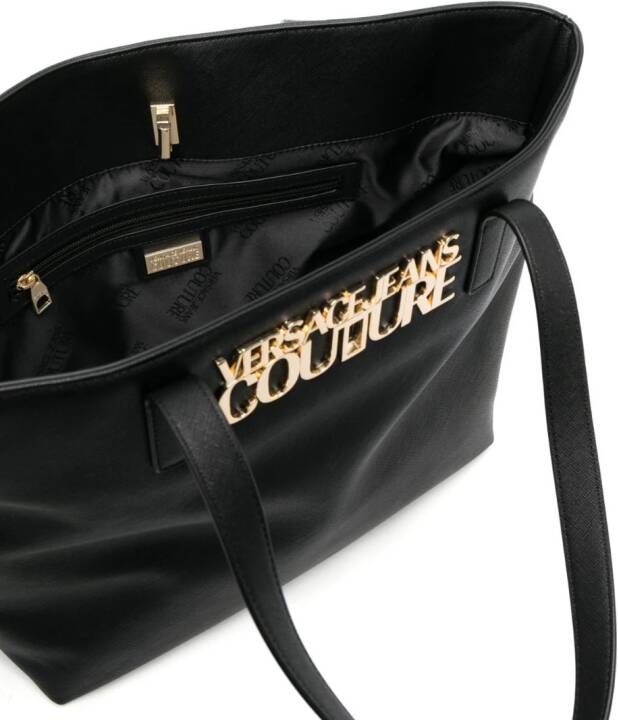 Versace Jeans Couture Shopper met logoplakkaat Zwart