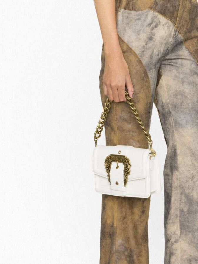 Versace Jeans Couture Baroque schoudertas met gesp Wit