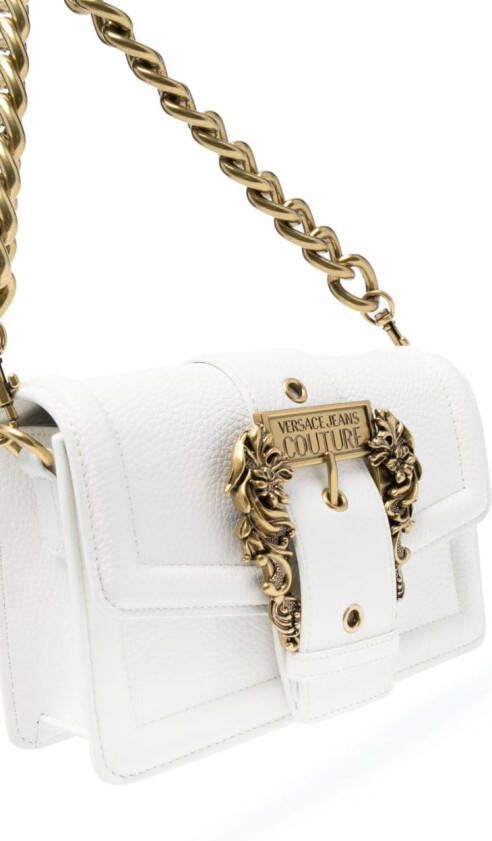 Versace Jeans Couture Baroque schoudertas met gesp Wit