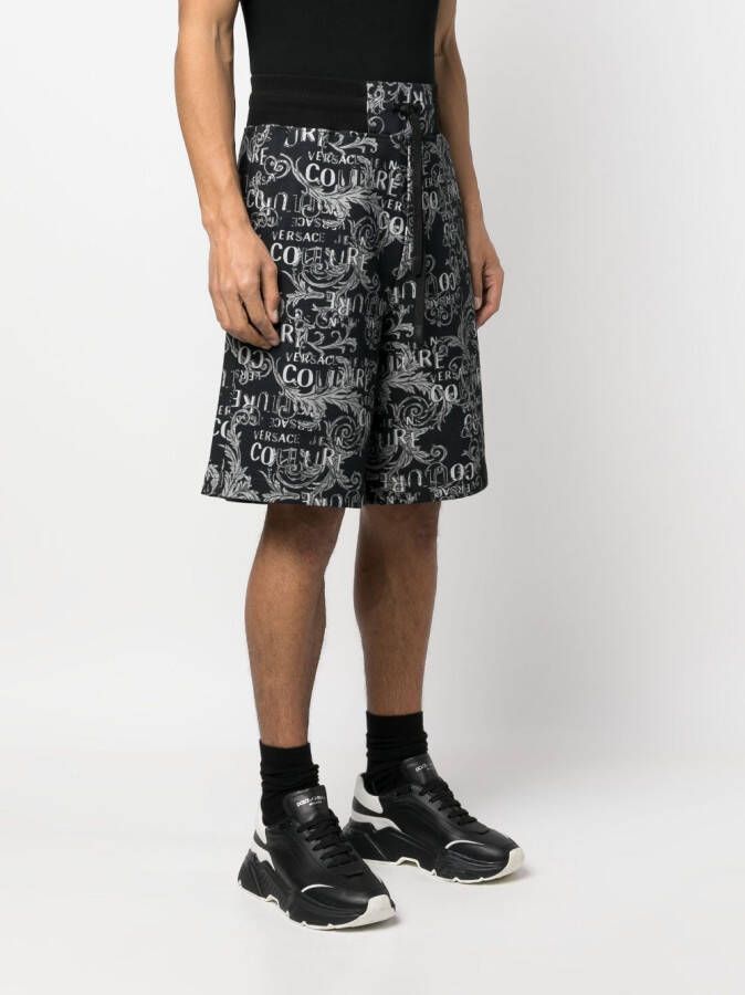 Versace Jeans Couture Bermuda shorts met logoprint Zwart