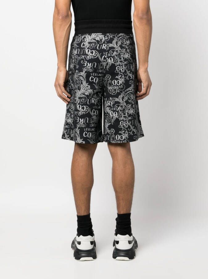 Versace Jeans Couture Bermuda shorts met logoprint Zwart