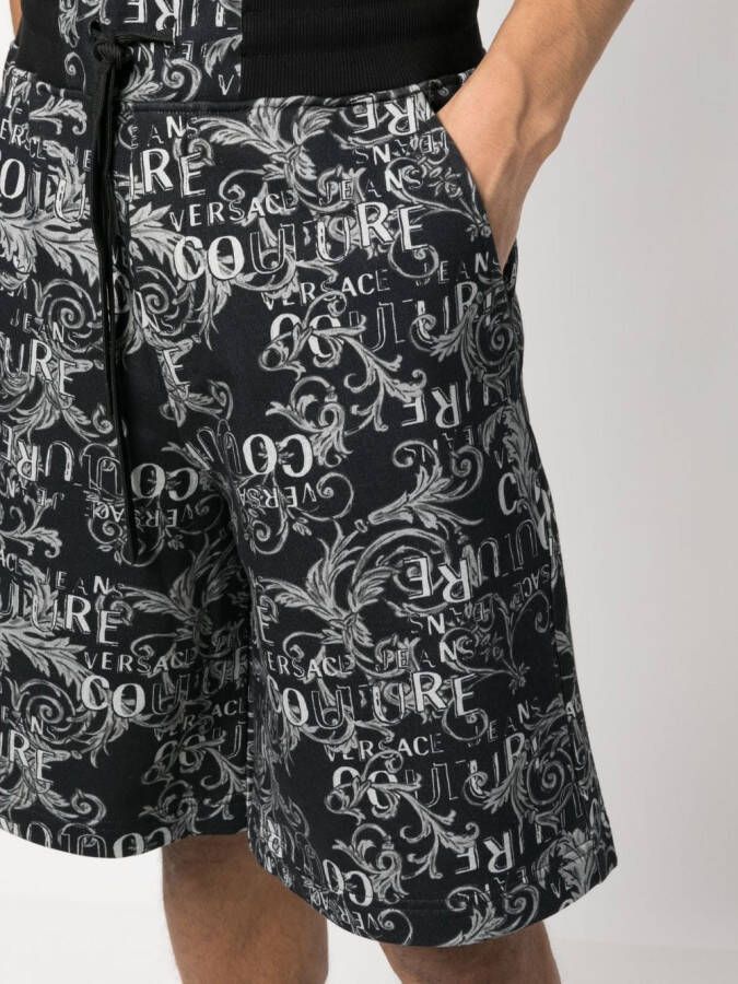 Versace Jeans Couture Bermuda shorts met logoprint Zwart