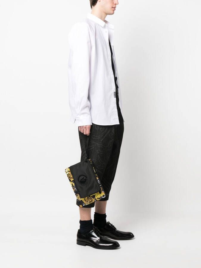 Versace Jeans Couture Clutch met logoprint Zwart