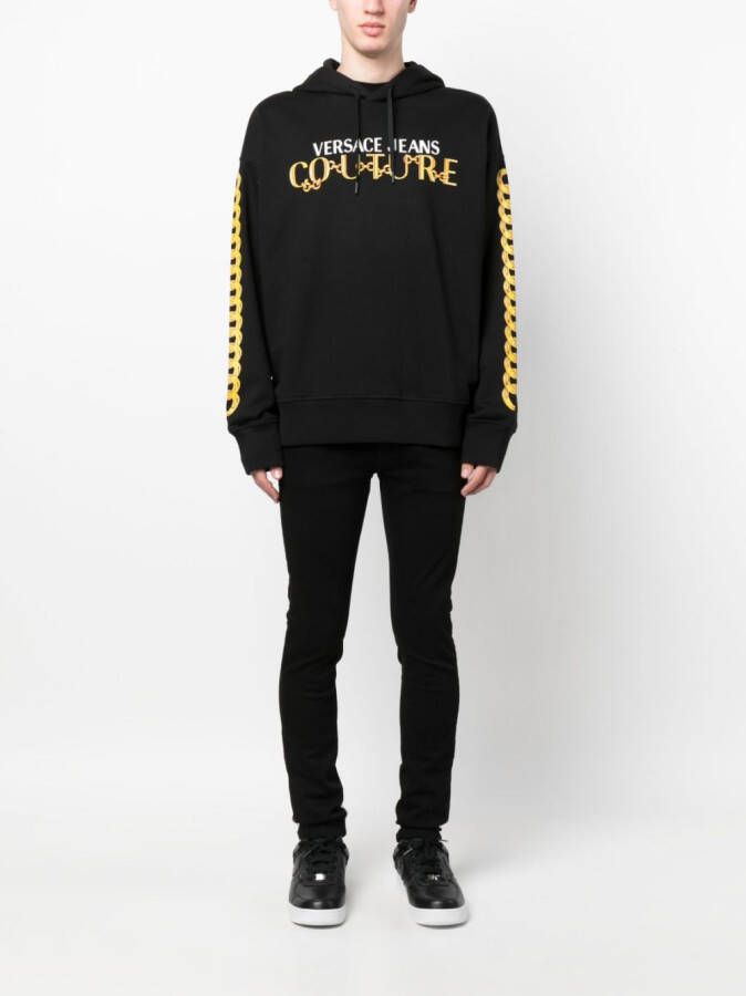 Versace Jeans Couture Hoodie met logoprint Zwart