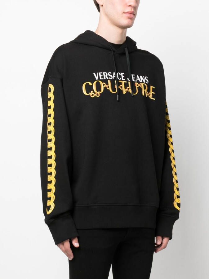 Versace Jeans Couture Hoodie met logoprint Zwart