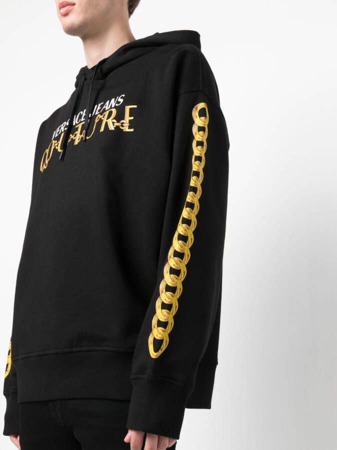 Versace Jeans Couture Hoodie met logoprint Zwart