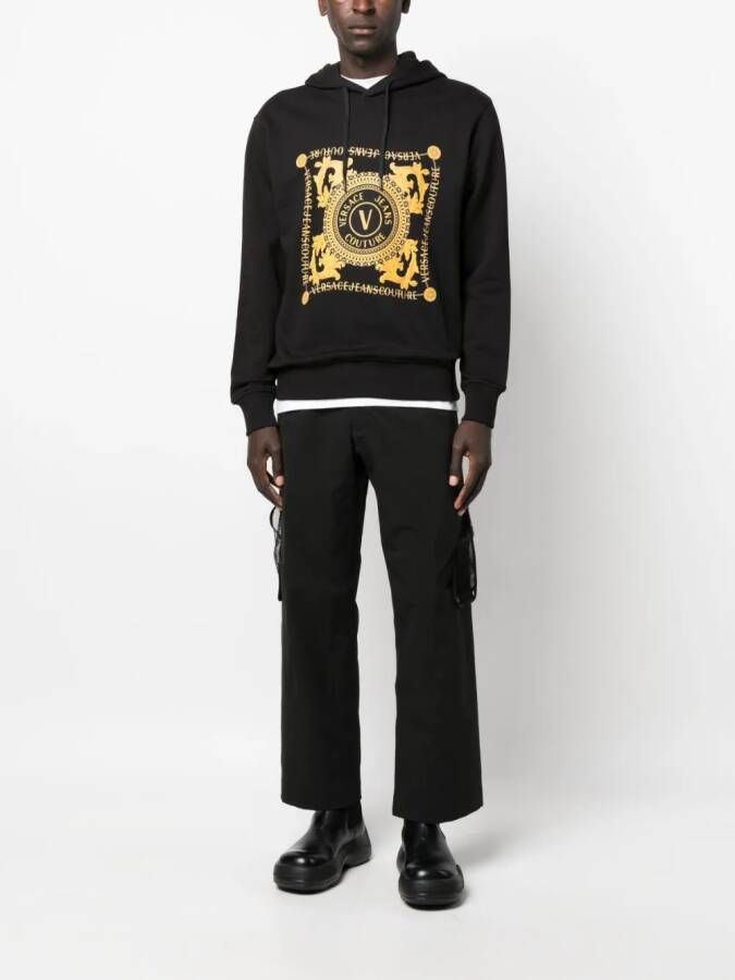 Versace Jeans Couture Hoodie met logoprint Zwart
