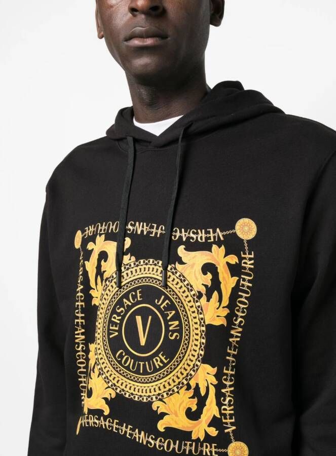 Versace Jeans Couture Hoodie met logoprint Zwart