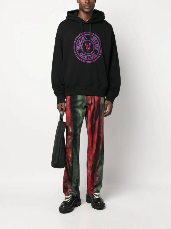 Versace Jeans Couture Hoodie met logoprint Zwart