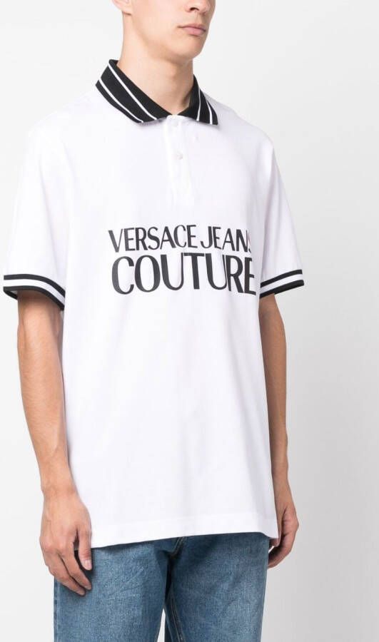 Versace Jeans Couture Poloshirt met logoprint Wit