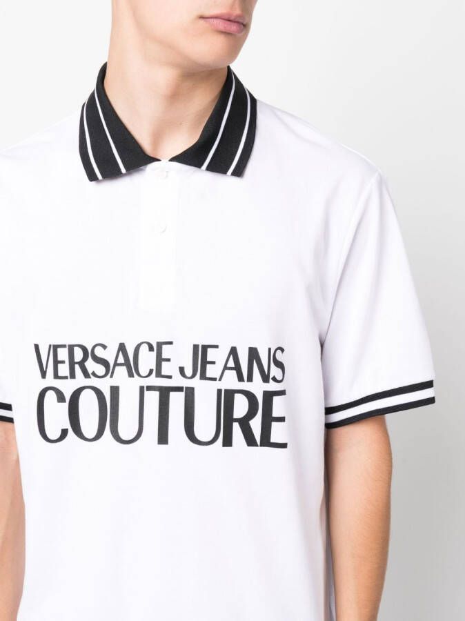 Versace Jeans Couture Poloshirt met logoprint Wit
