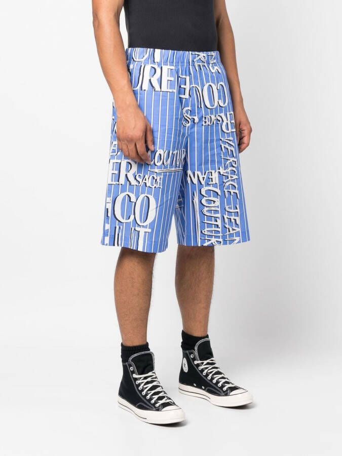 Versace Jeans Couture Shorts met logoprint Blauw