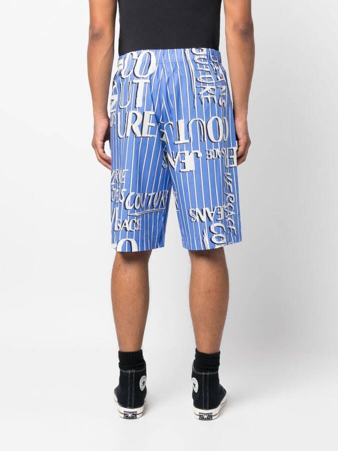 Versace Jeans Couture Shorts met logoprint Blauw