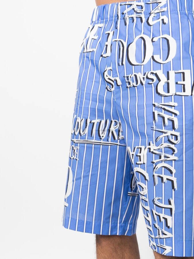 Versace Jeans Couture Shorts met logoprint Blauw