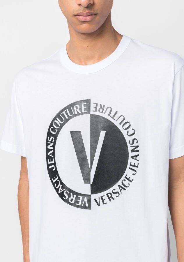 Versace Jeans Couture T-shirt met logoprint Wit