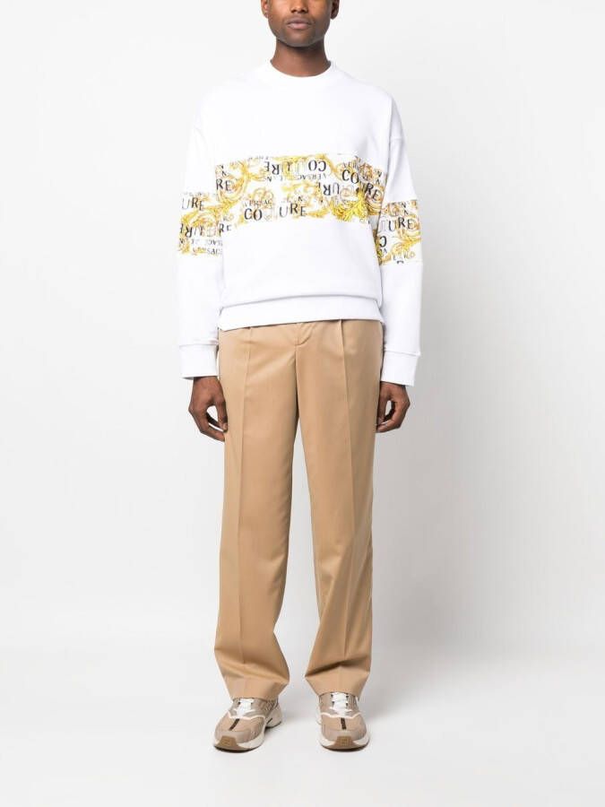 Versace Jeans Couture Sweater met logoprint Wit
