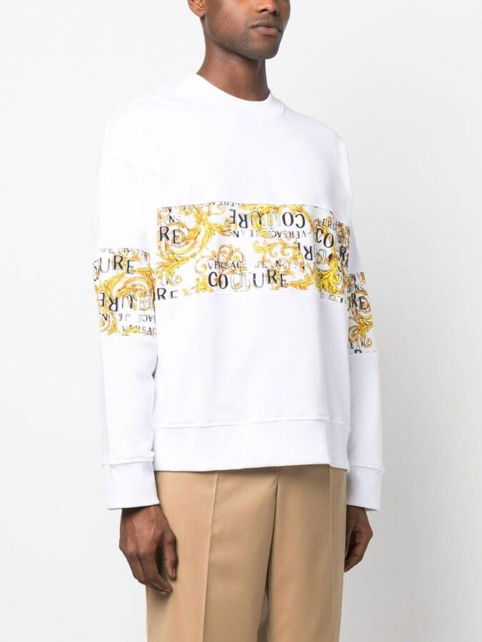 Versace Jeans Couture Sweater met logoprint Wit