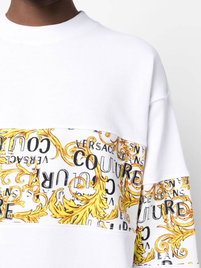 Versace Jeans Couture Sweater met logoprint Wit