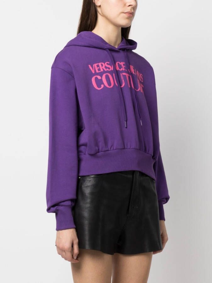 Versace Jeans Couture Cropped hoodie Paars