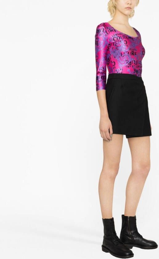 Versace Jeans Couture Body met logoprint Roze