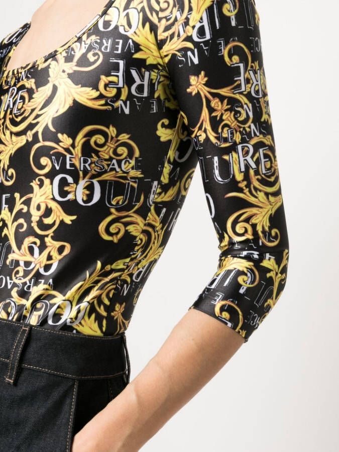 Versace Jeans Couture Body met logoprint Zwart