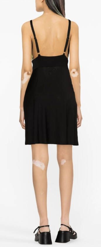 Versace Mini-jurk met logoprint Zwart