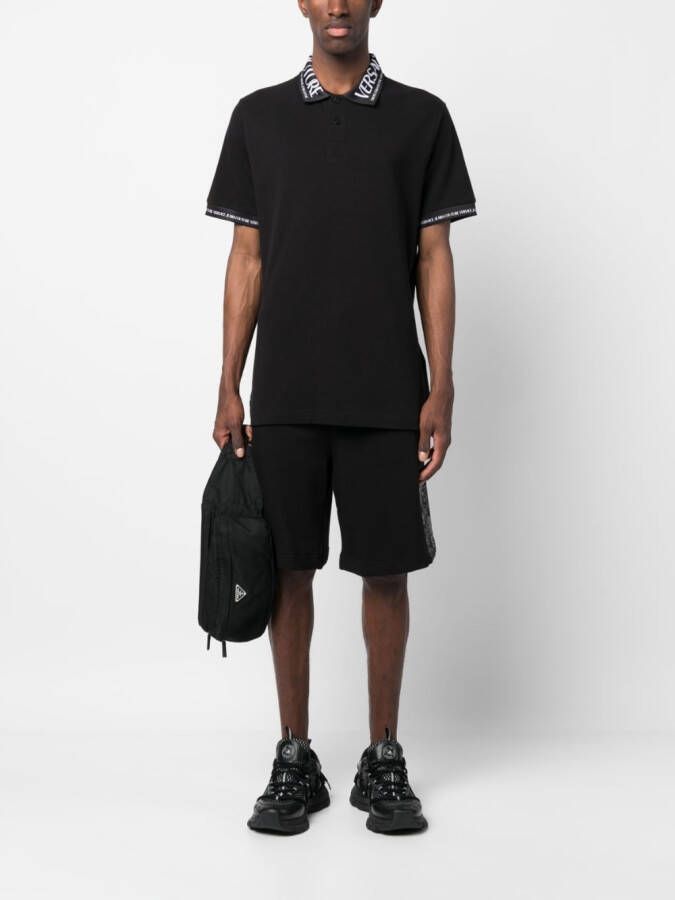 Versace Jeans Couture Poloshirt met logoprint Zwart