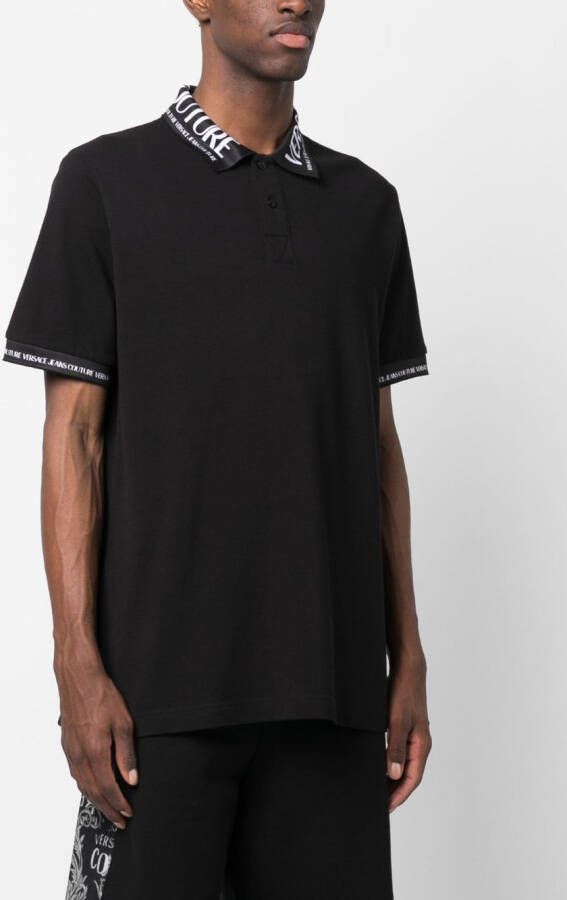 Versace Jeans Couture Poloshirt met logoprint Zwart
