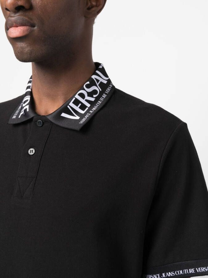 Versace Jeans Couture Poloshirt met logoprint Zwart