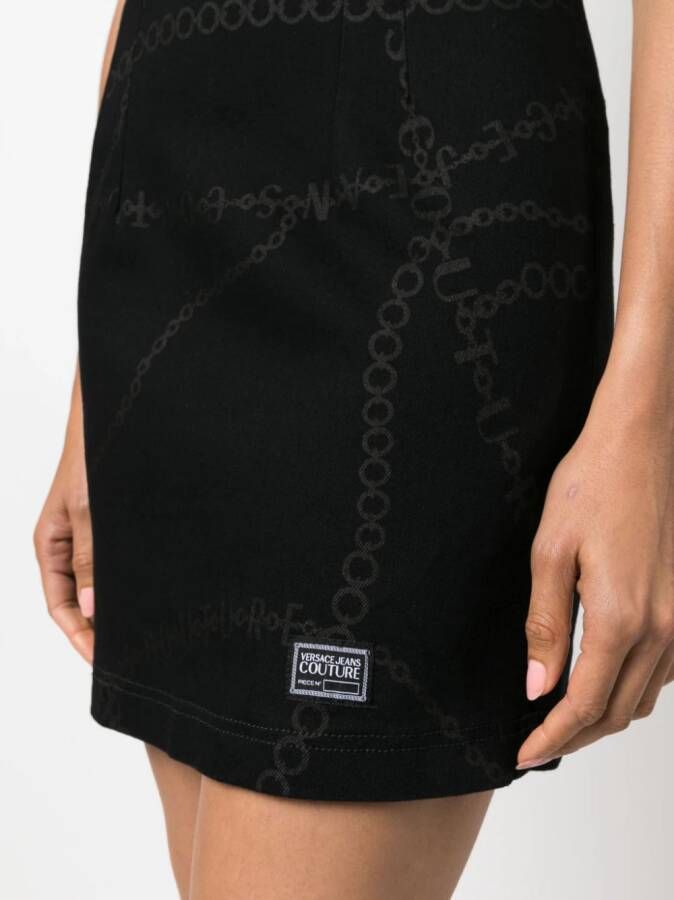 Versace Jeans Couture Jurk met logoprint Zwart
