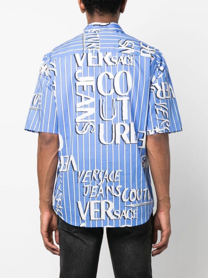 Versace Jeans Couture Gestreept overhemd Blauw