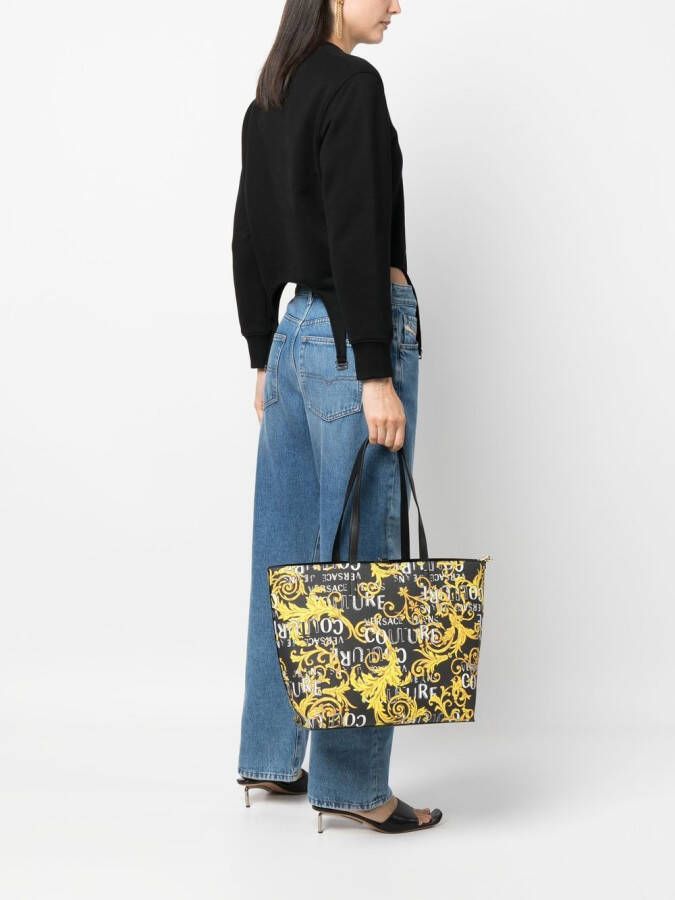 Versace Jeans Couture Shopper met logoprint Zwart