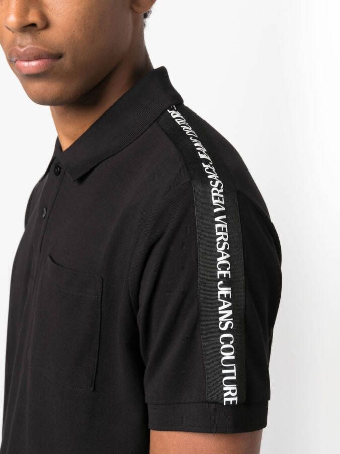 Versace Jeans Couture Poloshirt met logoband Zwart