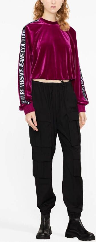 Versace Jeans Couture Fluwelen sweater Roze