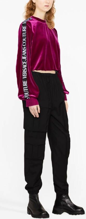 Versace Jeans Couture Fluwelen sweater Roze