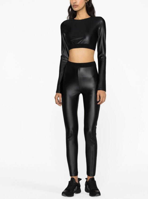 Versace Jeans Couture Legging met logoband Zwart