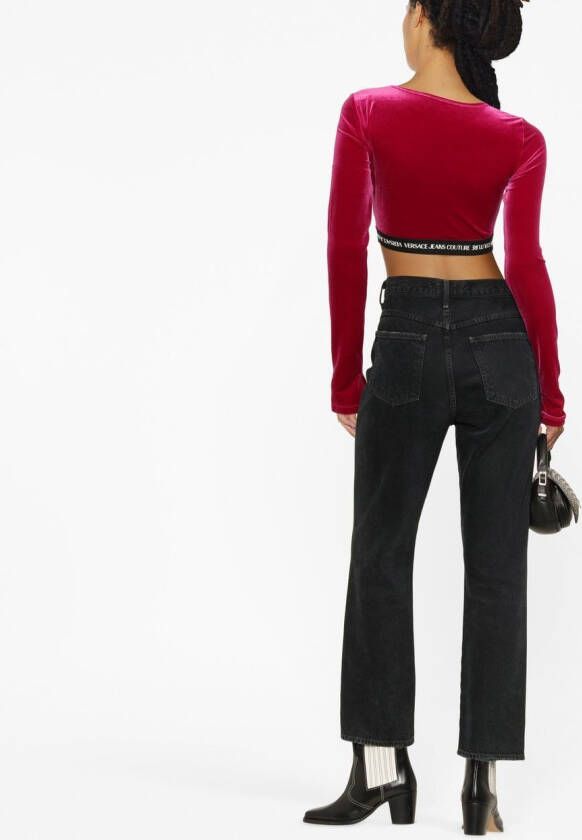 Versace Jeans Couture Fluwelen top Rood