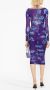 Versace Jeans Couture Midi-jurk met bloemenprint Paars - Thumbnail 3