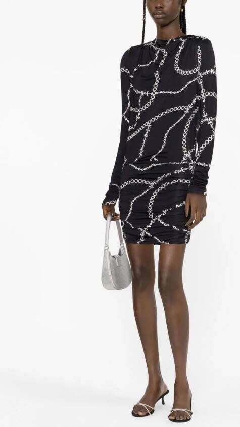 Versace Jeans Couture Mini-jurk met bloemenprint Zwart