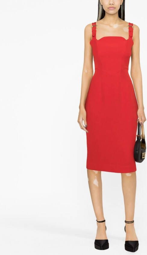 Versace Jeans Couture Mini-jurk met gesp Rood