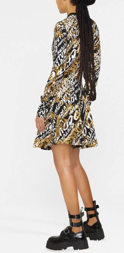 Versace Jeans Couture Mini-jurk met logoprint Zwart