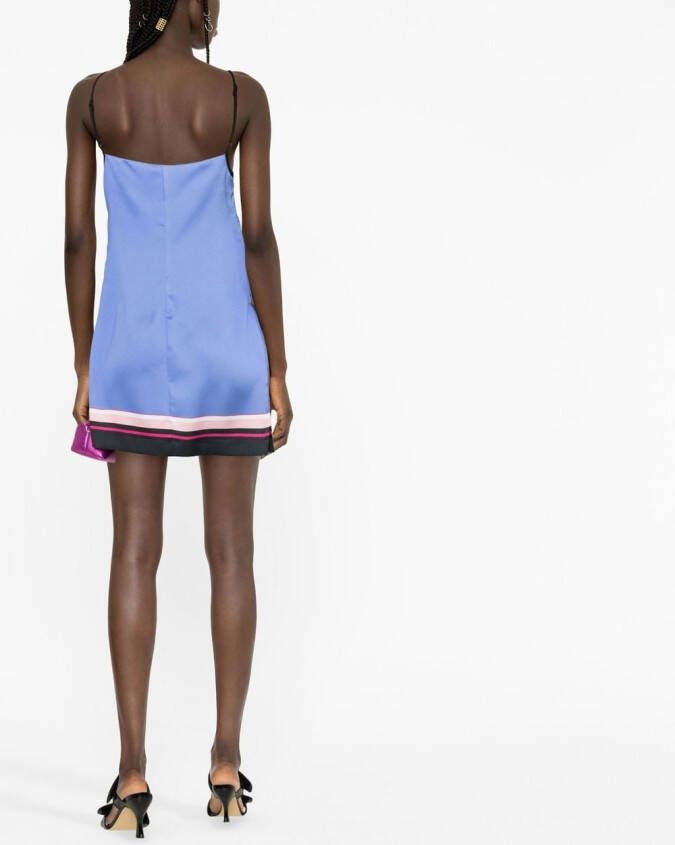 Versace Jeans Couture Mini-jurk met print Blauw