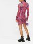 Versace Jeans Couture Mini-jurk met ruche Rood - Thumbnail 3