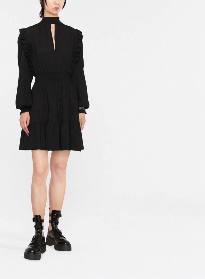 Versace Jeans Couture Mini-jurk met ruches Zwart