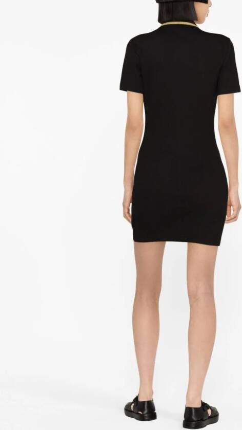 Versace Jeans Couture Mini-jurk met V-embleem Zwart