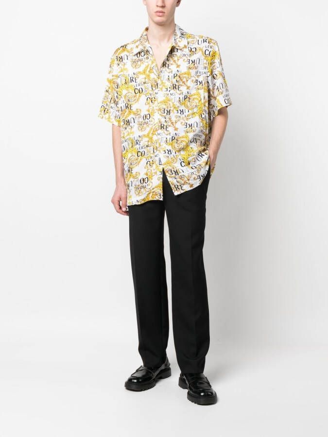 Versace Jeans Couture Overhemd met barokprint Wit